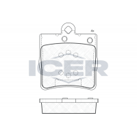 181311 ICER Комплект гальмівних колодок дисковий гальм