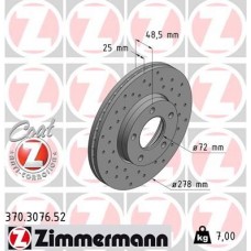 370.3076.52 ZIMMERMANN Гальмівний диск