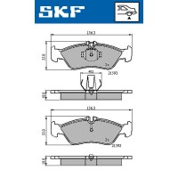VKBP 90362 SKF Комплект гальмівних колодок дисковий гальм