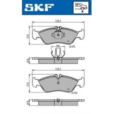 VKBP 90362 SKF Комплект гальмівних колодок дисковий гальм