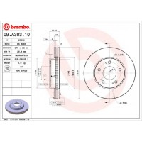 09.A303.10 BREMBO Гальмівний диск