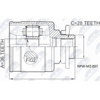 NPW-MZ-037 NTY Шарнирный комплект, Привідний вал