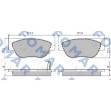 FO 827581 FOMAR Friction Комплект гальмівних колодок дисковий гальм FO 827581 FOMAR Friction Комплект гальмівних колодок дисковий гальм