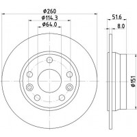8DD 355 134-781 HELLA PAGID Гальмівний диск