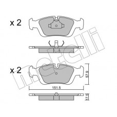 22-0124-0 METELLI Комплект гальмівних колодок дисковий гальм