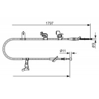 1 987 482 434 BOSCH Тросик, cтояночный тормоз