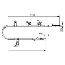 1 987 482 434 BOSCH Тросик, cтояночный тормоз