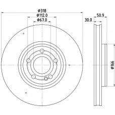 8DD 355 133-051 HELLA PAGID Гальмівний диск