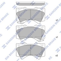 SP1381 Hi-Q Комплект гальмівних колодок дисковий гальм