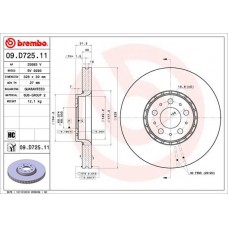 09.D725.11 BREMBO Гальмівний диск