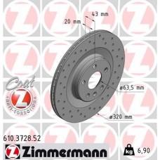 610.3728.52 ZIMMERMANN Гальмівний диск 610.3728.52 ZIMMERMANN Гальмівний диск