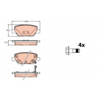 GDB2156 TRW КомплеК т гальмівних колодок, дискове гальмо