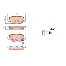GDB2156 TRW КомплеК т гальмівних колодок, дискове гальмо