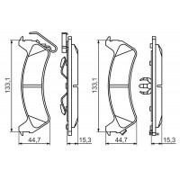 0 986 494 348 BOSCH Комплект гальмівних колодок дисковий гальм