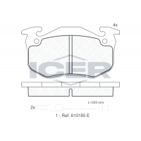 180723 ICER КомплеК т гальмівних колодок, дискове гальмо