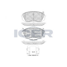 181826-202 ICER Комплект гальмівних колодок дисковий гальм
