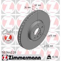 150.3442.20 ZIMMERMANN Гальмівний диск