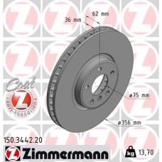 150.3442.20 ZIMMERMANN Гальмівний диск