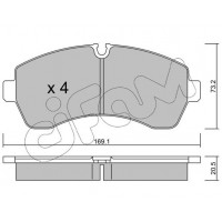 822-673-0 CIFAM Комплект гальмівних колодок дисковий гальм