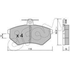822-050-0 CIFAM Комплект гальмівних колодок дисковий гальм