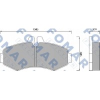 FO 678681 FOMAR Friction Комплект гальмівних колодок дисковий гальм