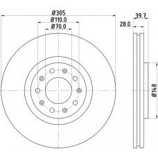 8DD 355 116-631 HELLA PAGID Гальмівний диск