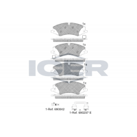 181957-203 ICER Комплект гальмівних колодок дисковий гальм