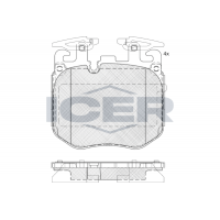 182265 ICER Комплект гальмівних колодок дисковий гальм