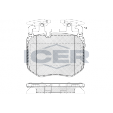 182265 ICER Комплект гальмівних колодок дисковий гальм