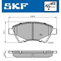 VKBP 80163 SKF Комплект гальмівних колодок дисковий гальм