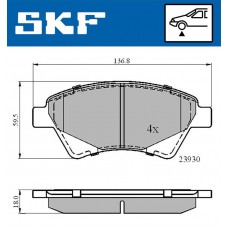 VKBP 80163 SKF Комплект гальмівних колодок дисковий гальм