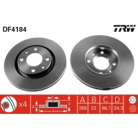 DF4184 TRW Гальмівний диск