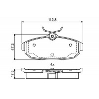 0 986 495 401 BOSCH Комплект гальмівних колодок дисковий гальм
