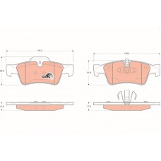 GDB1643 TRW Комплект гальмівних колодок дисковий гальм
