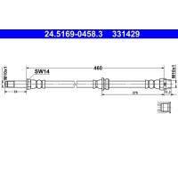 24.5169-0458.3 ATE Гальмівний шланг