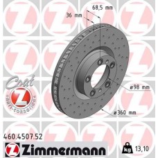 460.4507.52 ZIMMERMANN Гальмівний диск