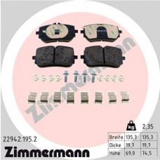 22942.195.2 ZIMMERMANN Комплект гальмівних колодок дисковий гальм 22942.195.2 ZIMMERMANN Комплект гальмівних колодок дисковий гальм