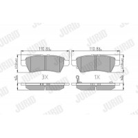 572610J JURID Комплект гальмівних колодок дисковий гальм