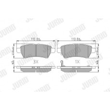 572610J JURID Комплект гальмівних колодок дисковий гальм