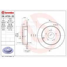 08.A755.20 BREMBO Гальмівний диск