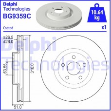 BG9359C DELPHI Гальмівний диск