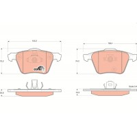 GDB1565 TRW Комплект гальмівних колодок дисковий гальм