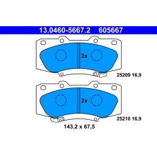 13.0460-5667.2 ATE Комплект гальмівних колодок дисковий гальм 13.0460-5667.2 ATE Комплект гальмівних колодок дисковий гальм