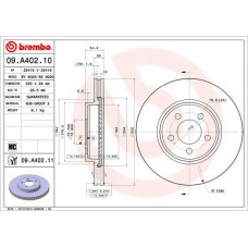 09.A402.11 BREMBO Гальмівний диск