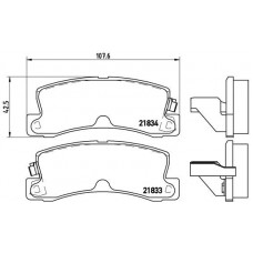 P 83 015 BREMBO Комплект гальмівних колодок дисковий гальм