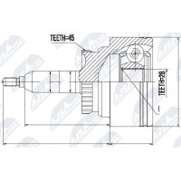 NPZ-FR-045 NTY Шарнирный комплект, Привідний вал