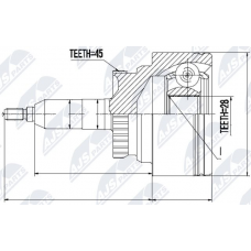 NPZ-FR-045 NTY Шарнирный комплект, Привідний вал
