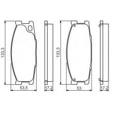 0 986 495 130 BOSCH Комплект гальмівних колодок дисковий гальм