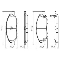 0 986 495 133 BOSCH Комплект гальмівних колодок дисковий гальм