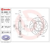 09.8695.1X BREMBO Гальмівний диск